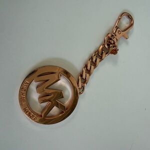 Michael Kors Rose Gold MK Circle Chain Keyring